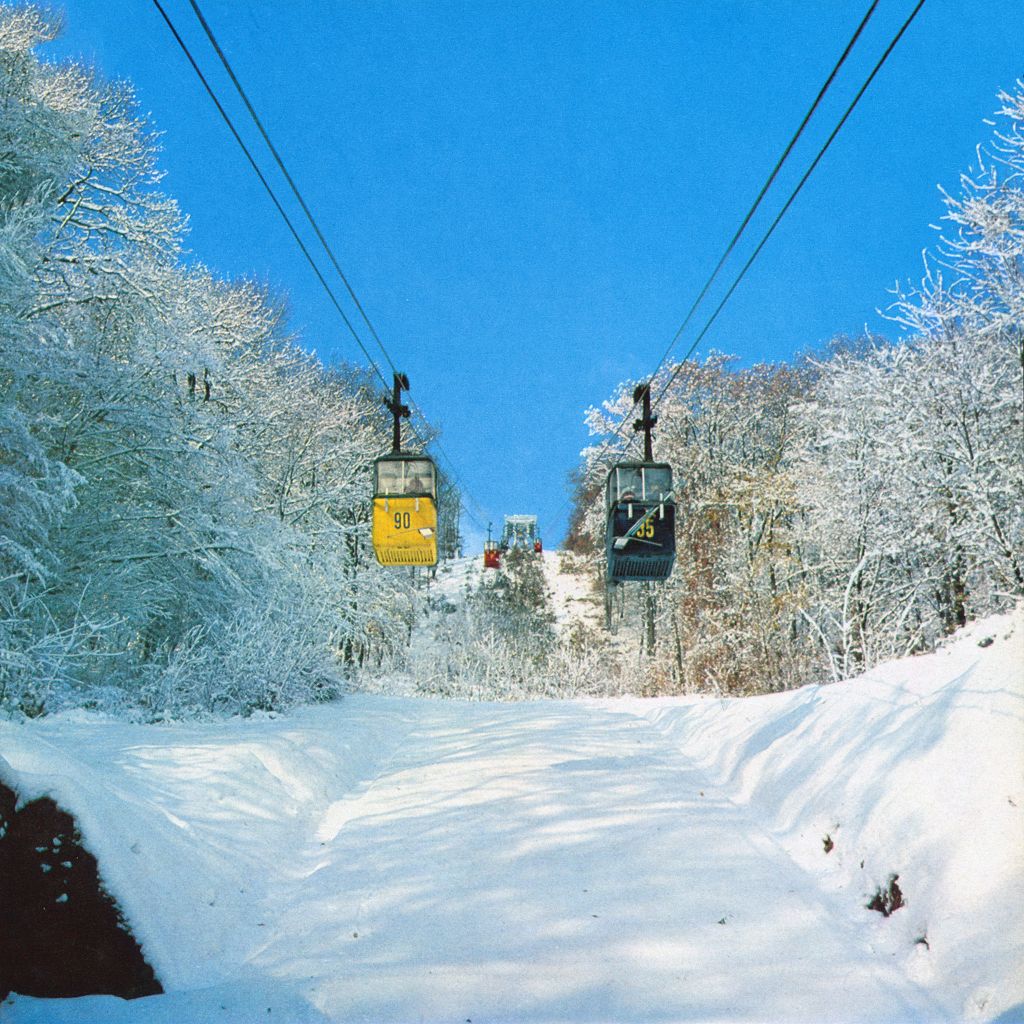 Sljeme. Žičara oko 1967. godine